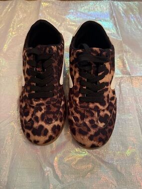 Dolce Vita Leopard Print Sneakers with White Accent